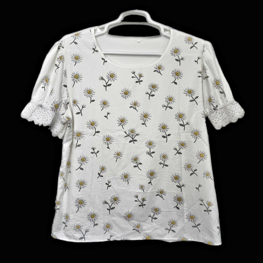 Womens Floral Cottage Plus Size Tunic Top 5X Feminine Dainty Cottage Summer